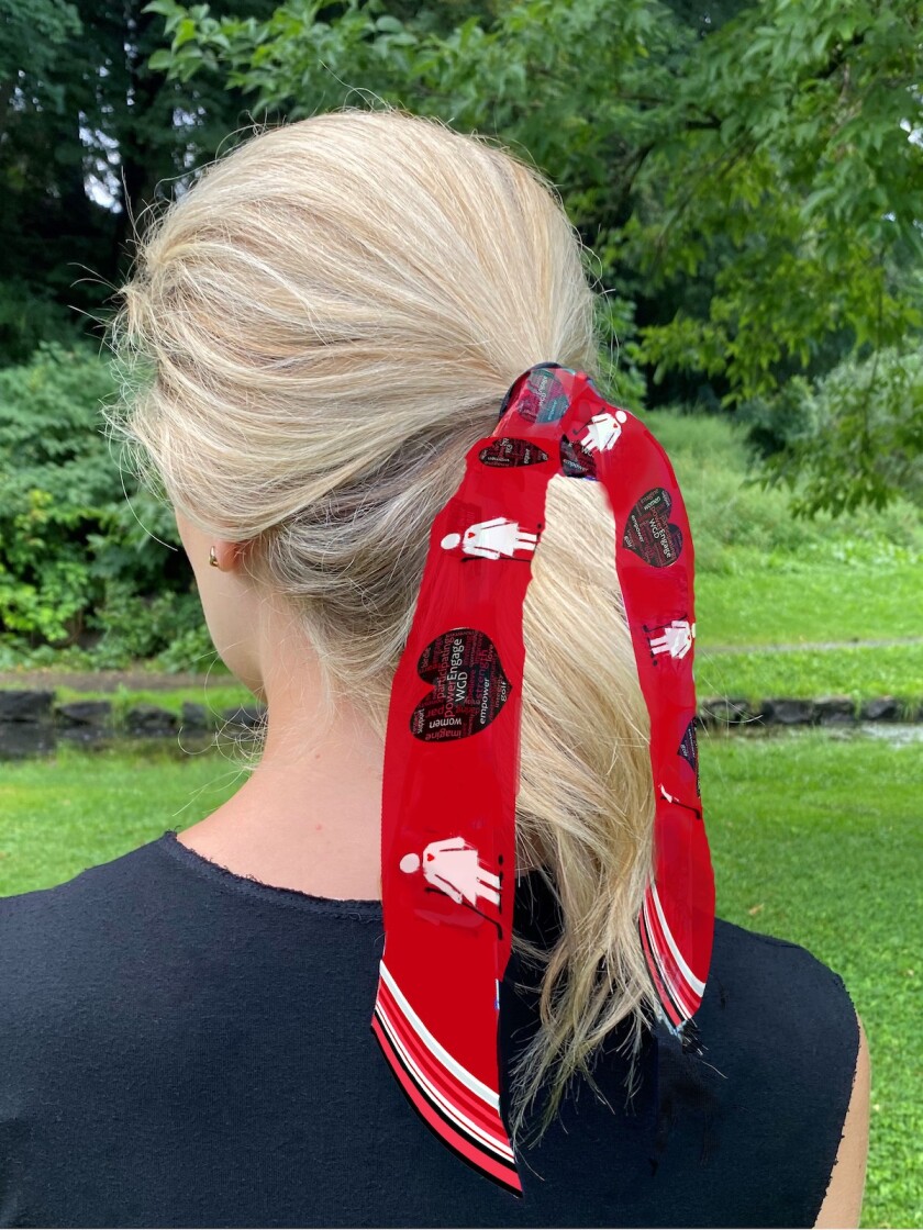 Women's Golf Day scarf closeup