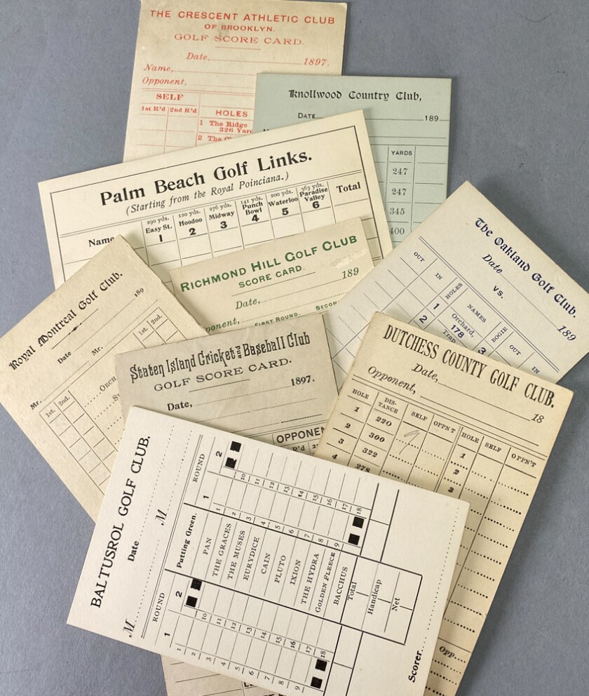 Jeff Ellis Golf Auctions vintage scorecards