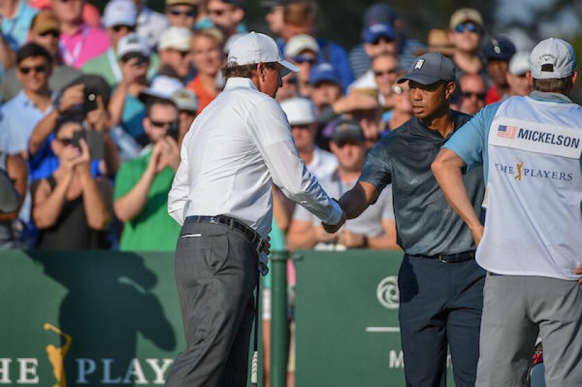 Phil Mickelson and Tiger Woods