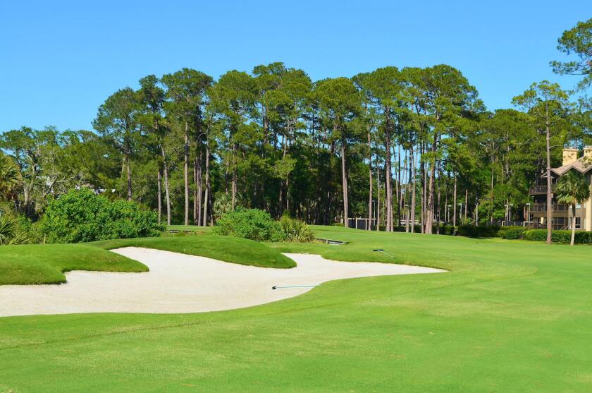 Sea Pines Country Club's 18th hole and its resized bunker
