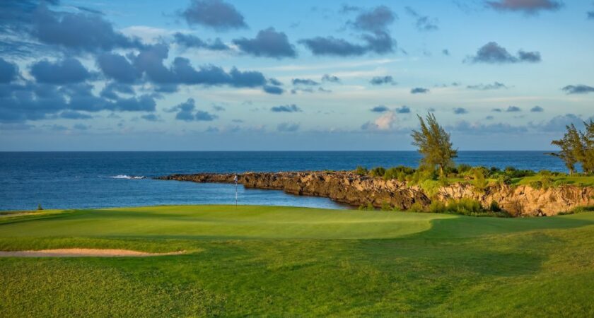 The 17th hole at Kapalua's Bay Course in Maui, Hawaii
