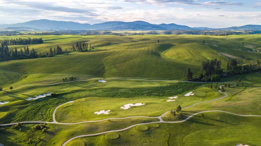 Circling Raven Golf Club aerial view of 4th and 5th holes