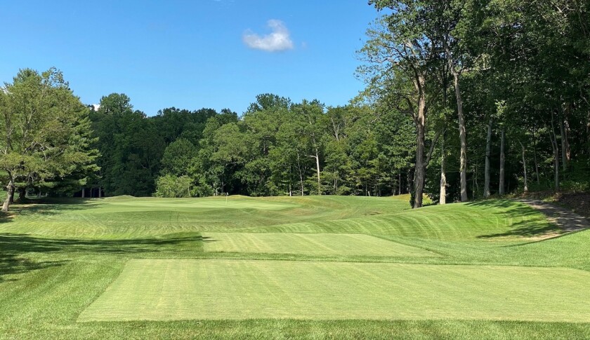 The 17th tee at The Preserve at Eisenhower Golf Course in Crownsville, Md.