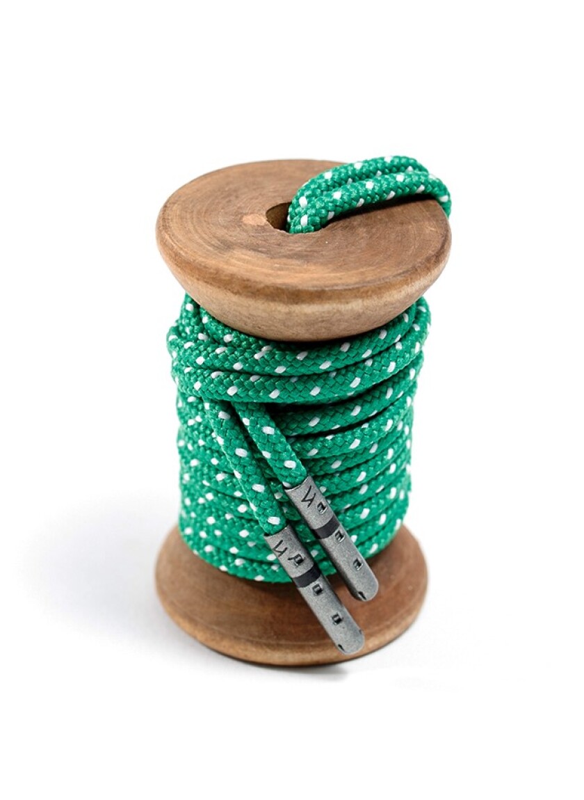 Whiskers -- Green-White Ticked Golf Laces Photo.jpg