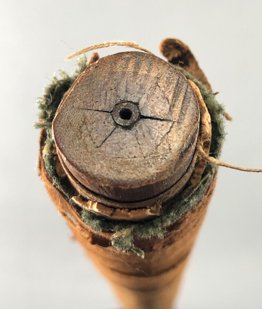 Old Tom Morris steel-core shaft driver — interior view