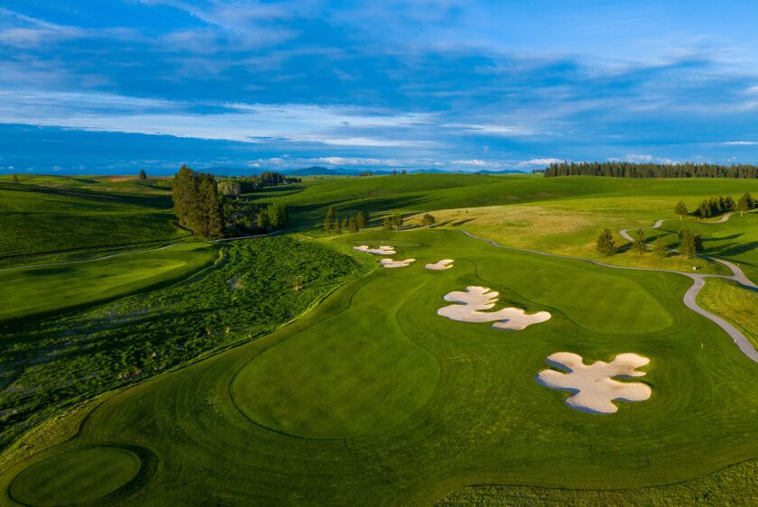 Aerial view of the 5th hole split fairway at Circling Raven.jpeg