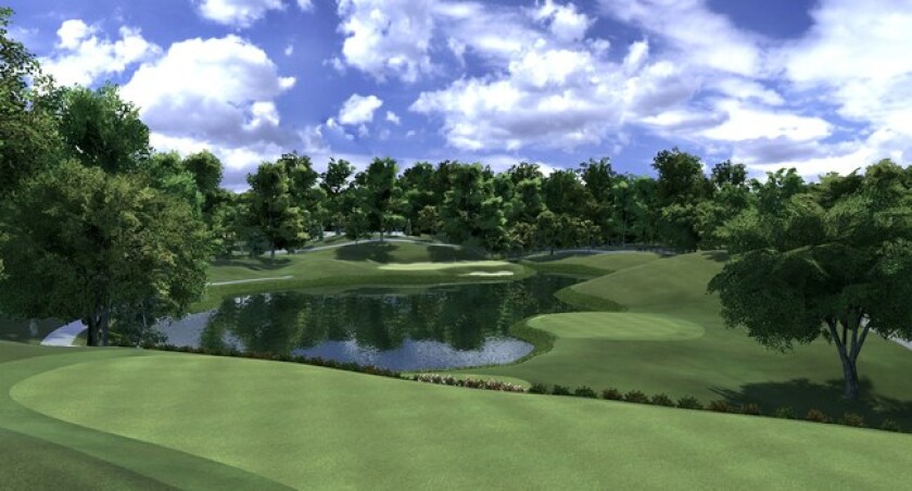 12th hole at Muirfield Village Golf Club on Full Swing GOLF Software