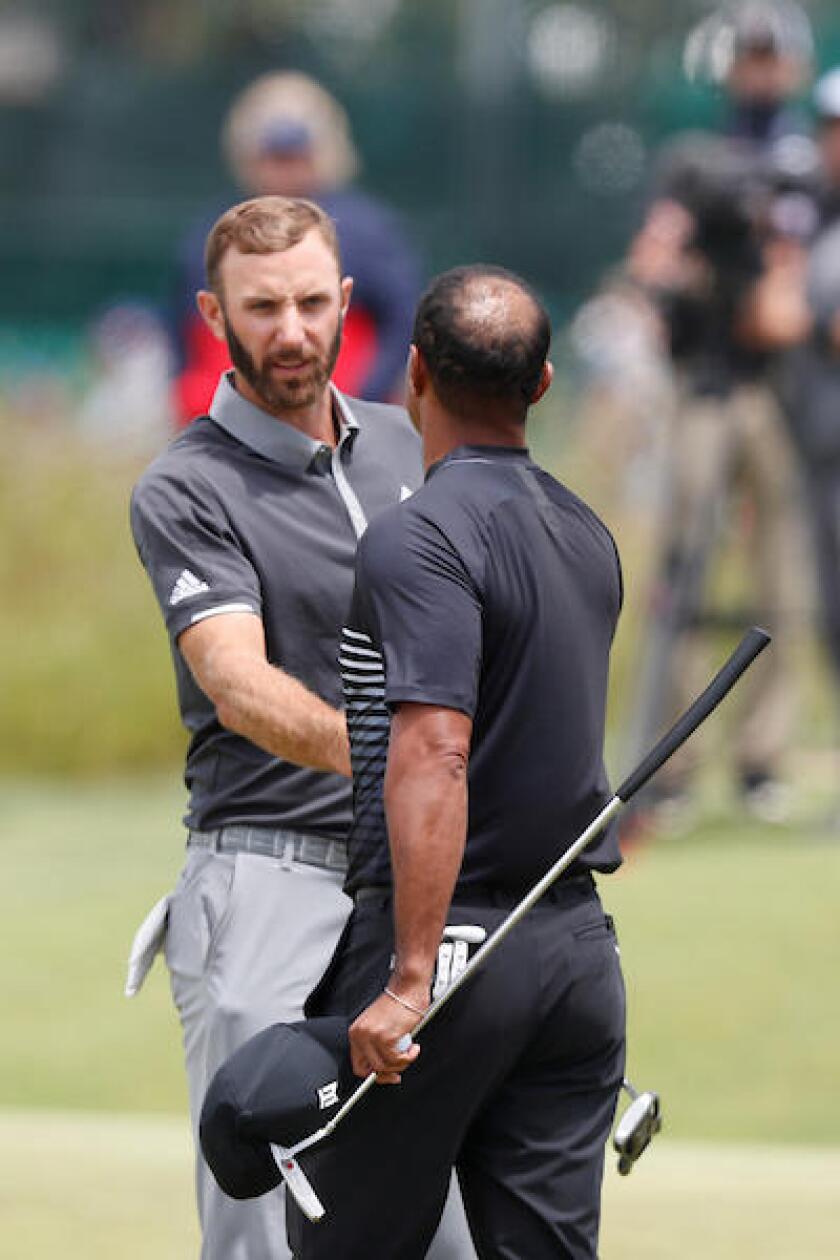 Dustin Johnson, Tiger Woods