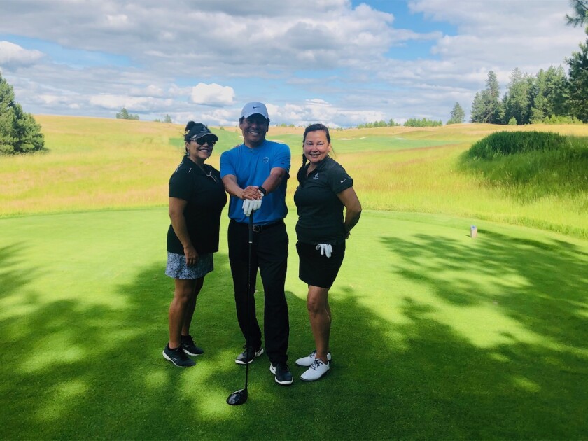 Notah Begay III and Laura Penney (left) Coeur d'Alene Casino Resort CEO