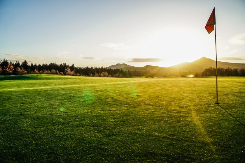 Golf Course With Sun