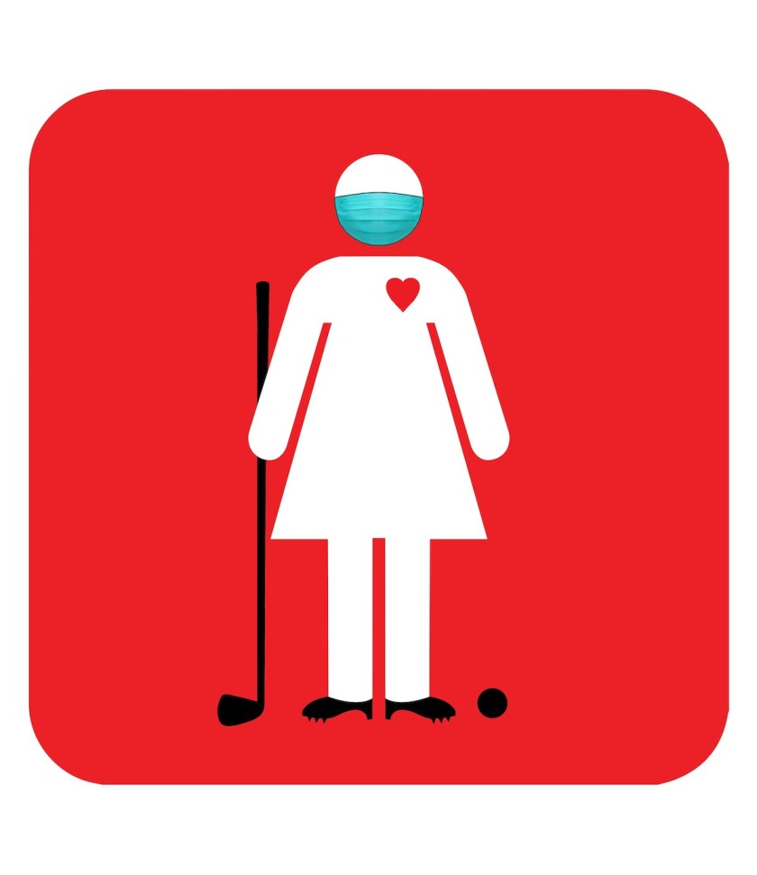 Women's Golf Day logo with mask