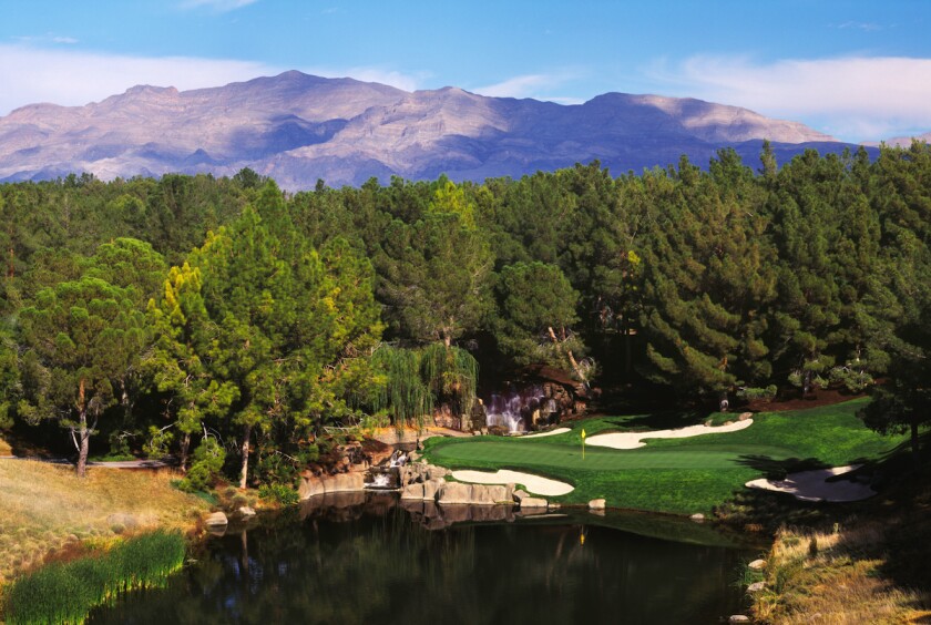 17th hole at Shadow Creek Golf Course in Las Vegas