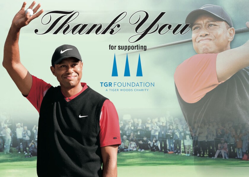 TGR Foundation Upper Deck Thank You card