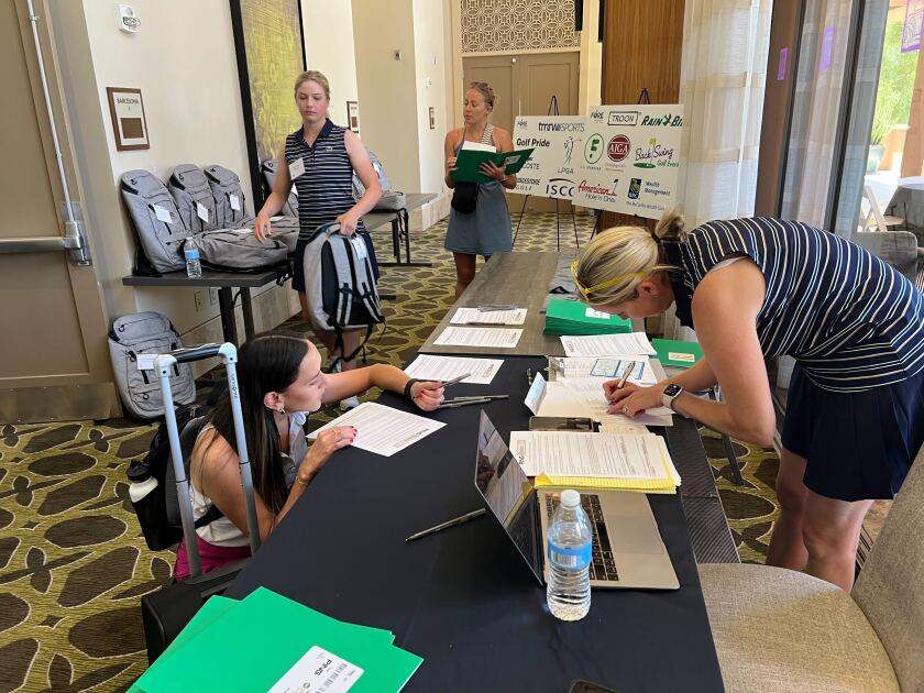 Check-in has begun for the 31 Women Who Want to Work in Golf Participants.