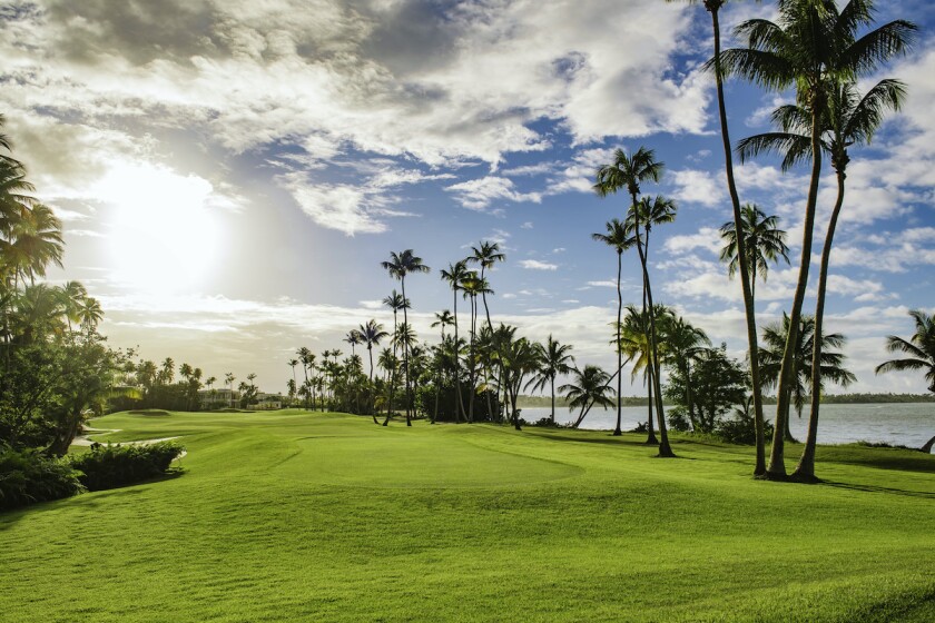 The 18th hole at St. Regis Bahia Beach and Golf Resort