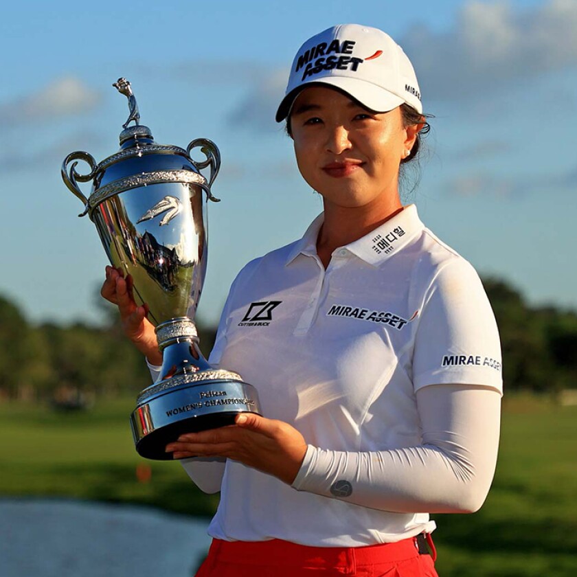 Sei Young Kim with Pelican Women's Championship trophy